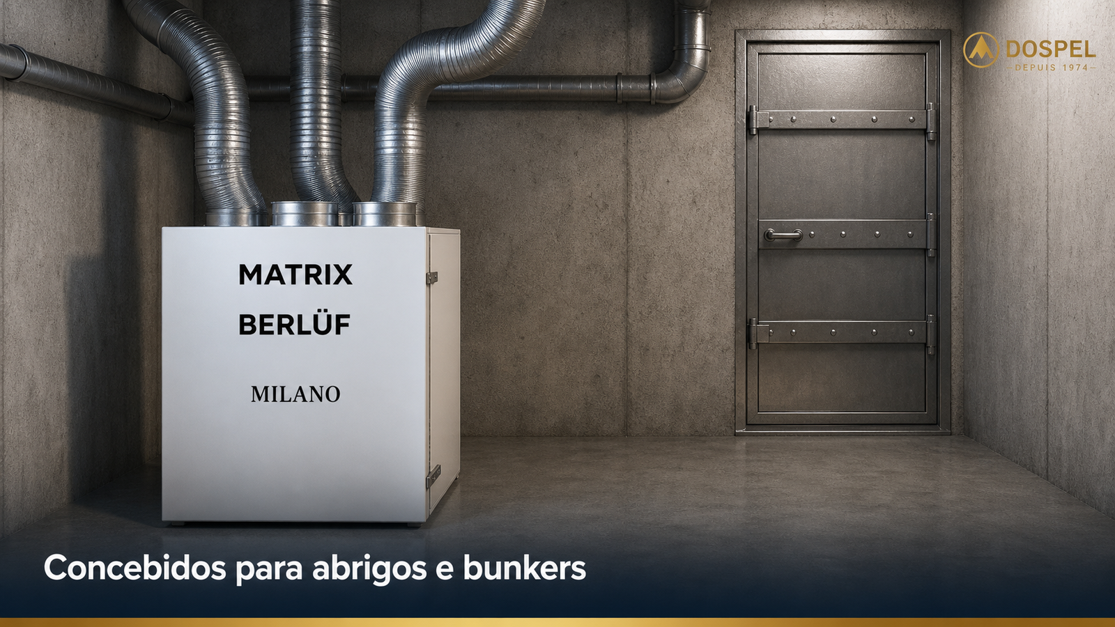 Banner Berluf Matrix concebido para abrigos e b&uacute;nkeres